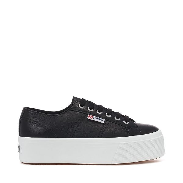 Superga 2790 Nappa Black Platform Sneakers - Women's Sneakers USA | US7853235